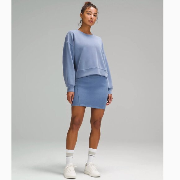 Lululemon Scuba High Rise Waisted Mini Skirt Knit Fleece Preppy Tennis Prep - M - Picture 1 of 10